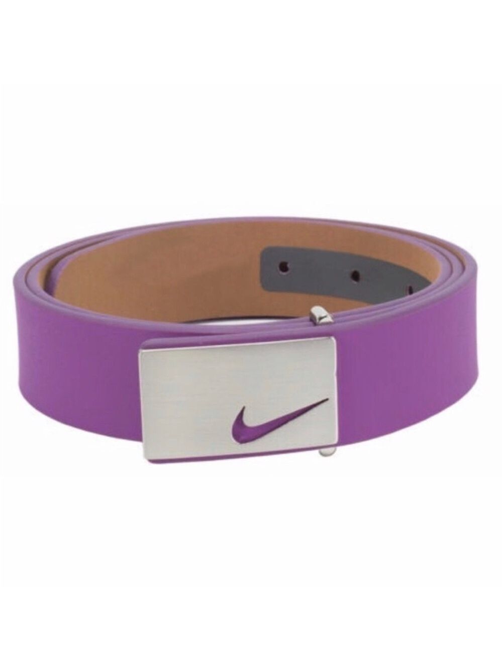 NIKE GOLF WOMEN'S BELT SLEEK MODERN PLAQUE PURPLE BELT with Silver Buckle SIZE M